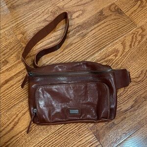 NWOT SPIKES & SPARROW WAIST BAG/FANNY PACK – LEATHER MATERIAL - COLOR is BRANDY